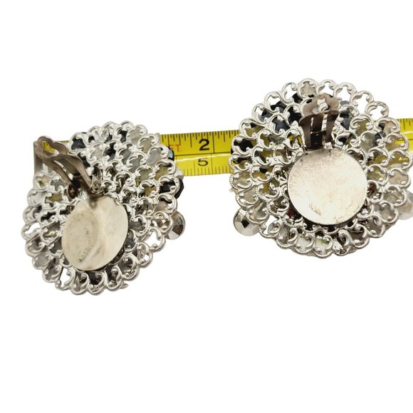 Vintage 80s Lion Embellished Clip Earrings (A572) - Picture 6 of 7